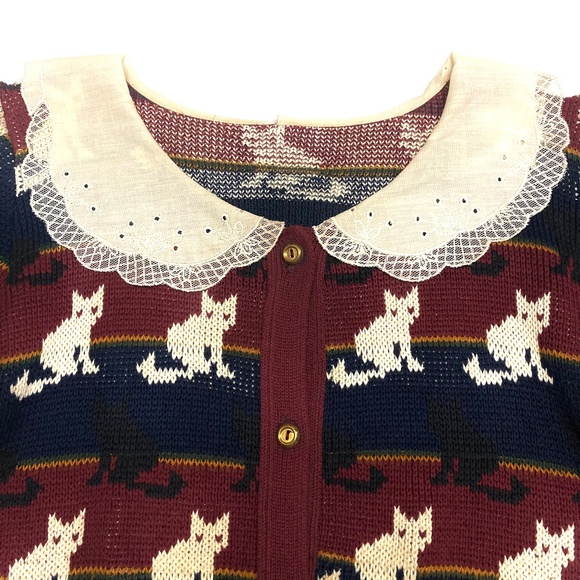 Women’s Vintage Button Down Short Sleeve Sweater - Picture 1 of 6